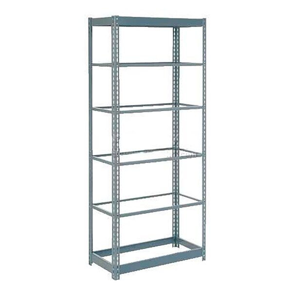 Heavy Duty Shelving 36W x 18D x 96H With 6 Shelves, No Deck, Gray